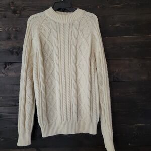 Vintage Puritan Sweater Men's M Cable Knit Fisherman Aran Crewneck 90s‎ Acrylic
